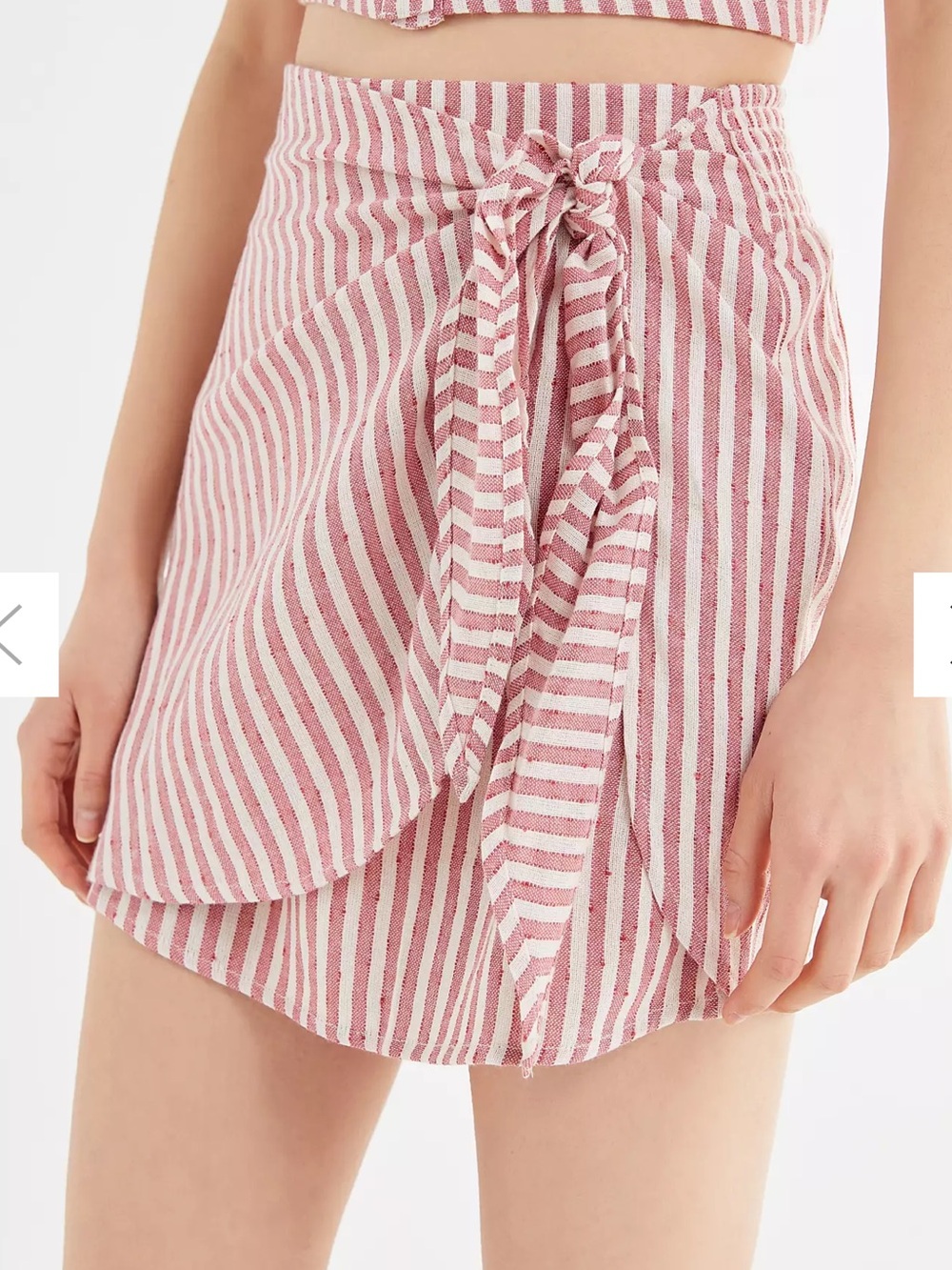 Billabong Striped Pink and White Wrap Skirt
